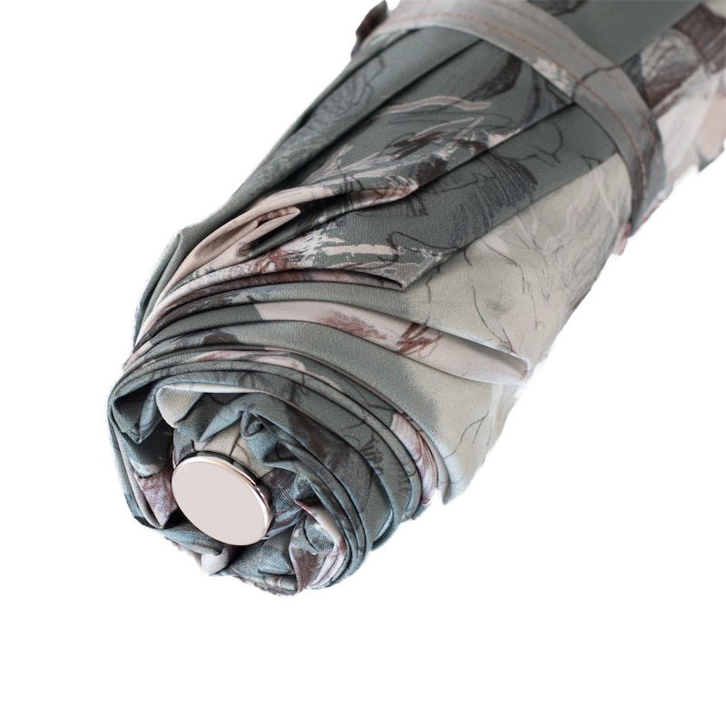 Luxury Collapsible Umbrella – Handmade Italian Folding Rain Umbrella With Jeweled Brass Handle