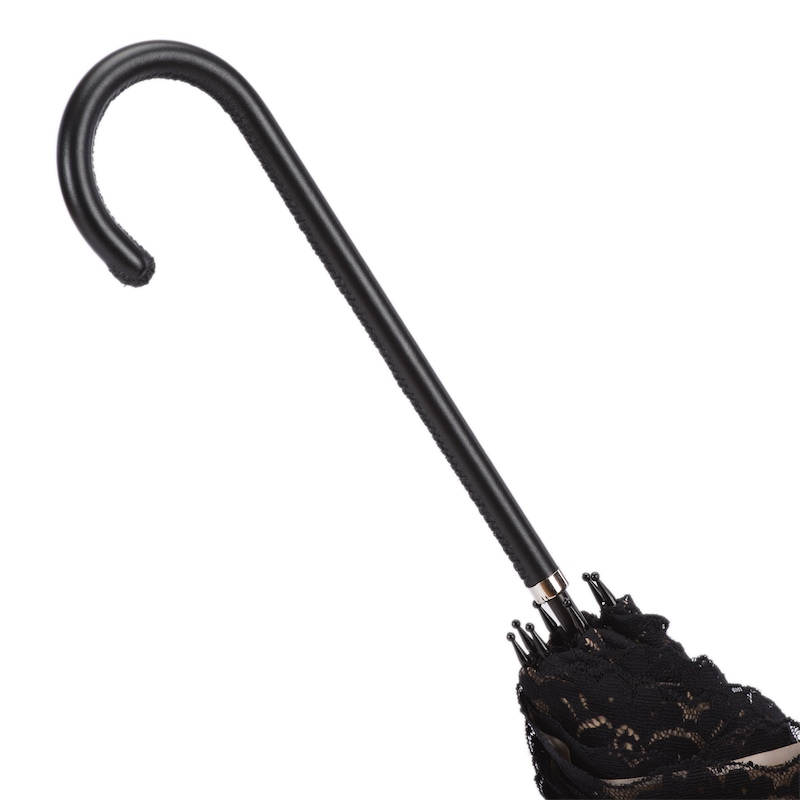 Handmade Lace Parasol – Italian Lace Umbrella with Genuine Leather Handle