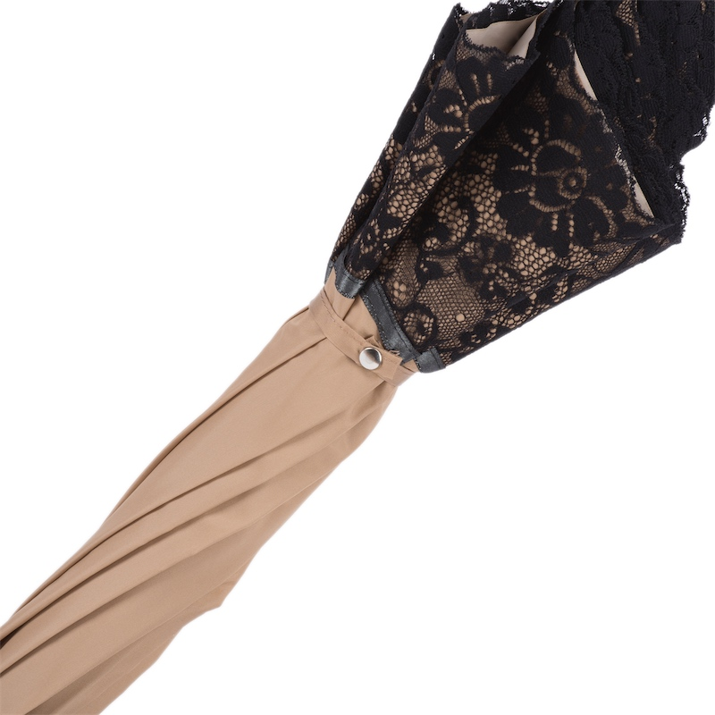 Handmade Lace Parasol – Italian Lace Umbrella with Genuine Leather Handle