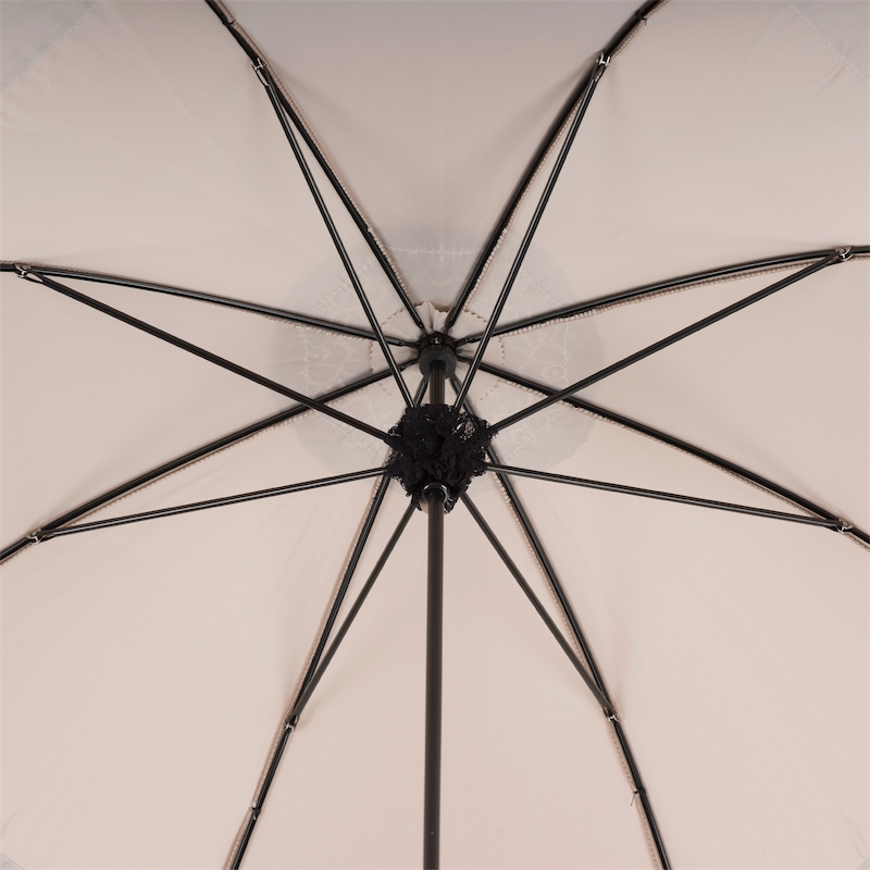 Handmade Lace Parasol – Italian Lace Umbrella with Genuine Leather Handle