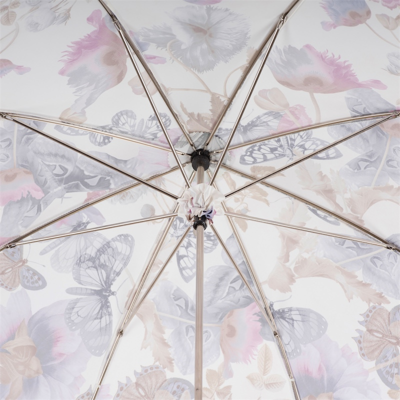 Retro Butterfly Parasol – Handmade Italian Umbrella With Leather Handle