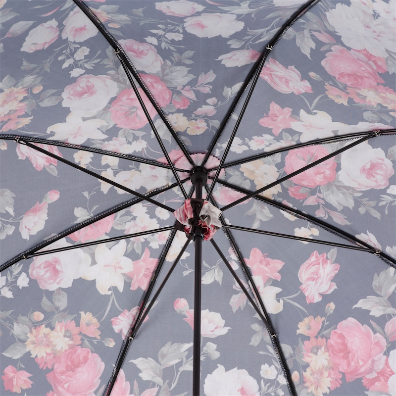 Flowered Parasol – Handmade Rain Umbrella with Bamboo Handle | Stylish Ladies Umbrella