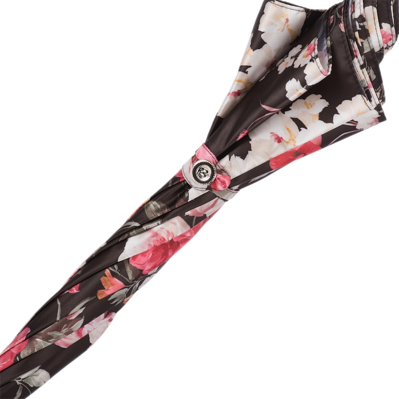 Flowered Parasol – Handmade Rain Umbrella with Bamboo Handle | Stylish Ladies Umbrella