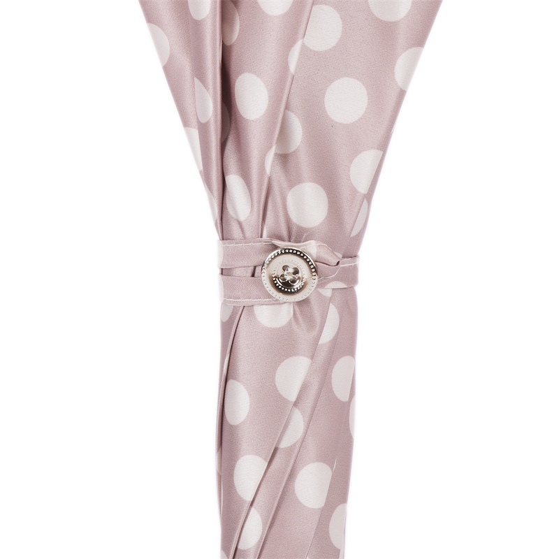 Polka Dot Parasol – Handmade Umbrella With Leather Handle | Rainproof, Stylish Protection