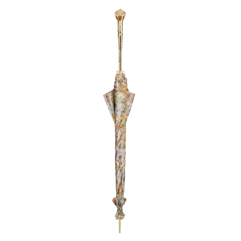 Flowered Parasol – Handmade Italian Umbrella | Manual Opening, Rainproof Polyester Canopy