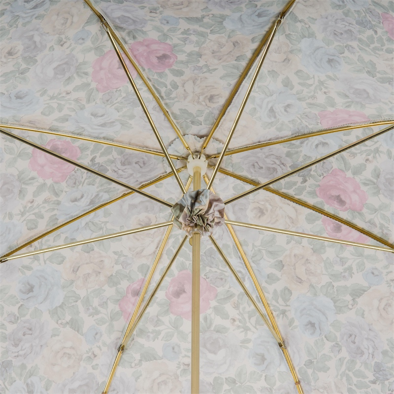 Flowered Parasol – Handmade Italian Umbrella | Manual Opening, Rainproof Polyester Canopy