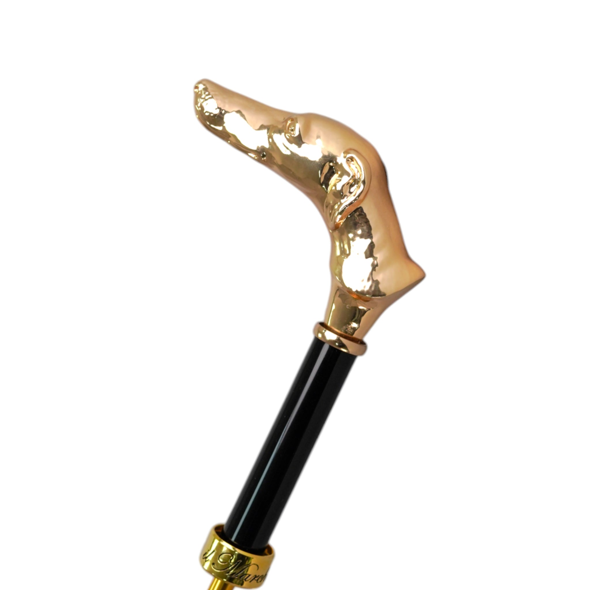 Men's Ilmarchesato umbrella with a chic noble hound design and gold-plated greyhound handle, stylish and elegant for rainy days.
