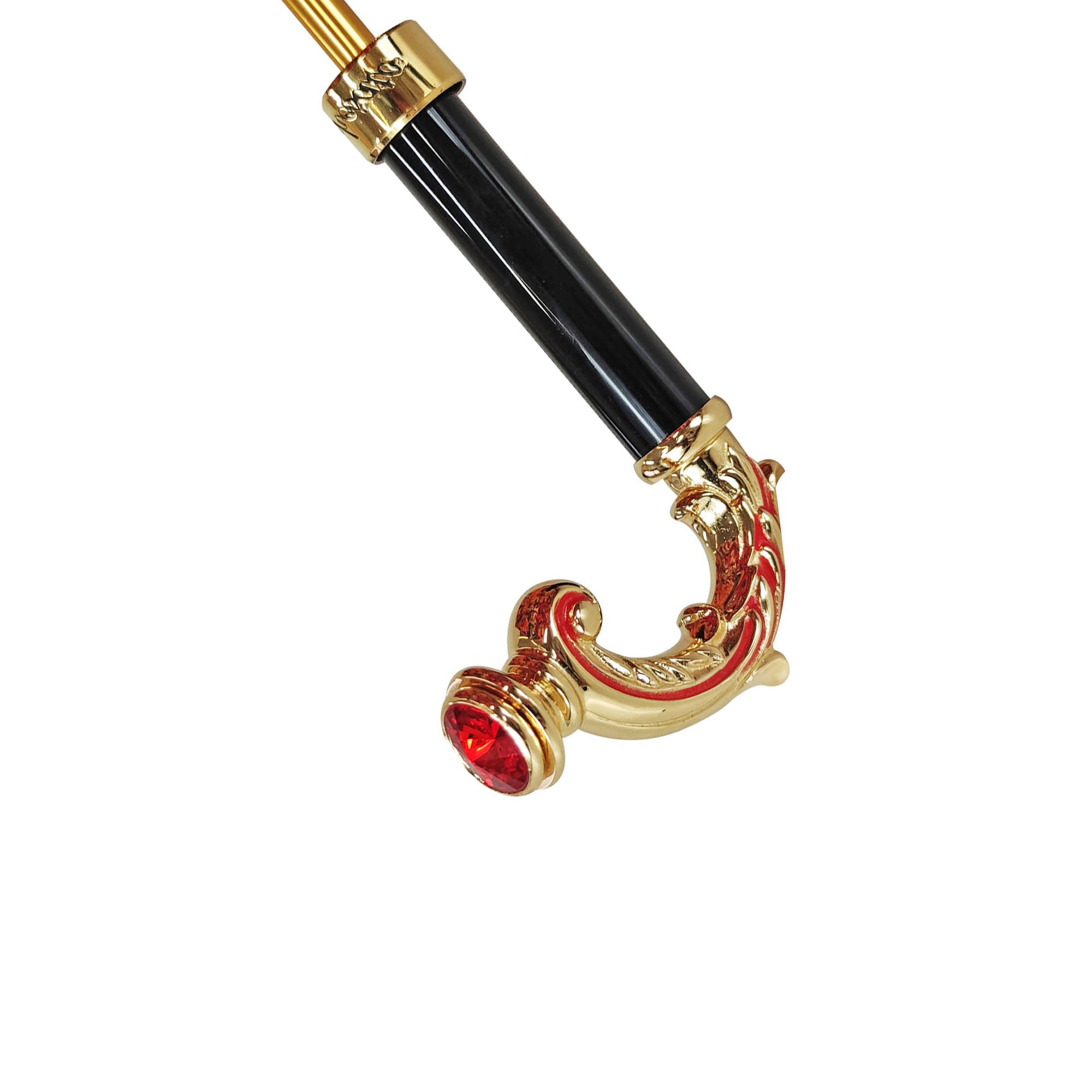 Luxury Red Umbrella – Hand-Painted Handle, Satin Canopy & Italian Craftsmanship