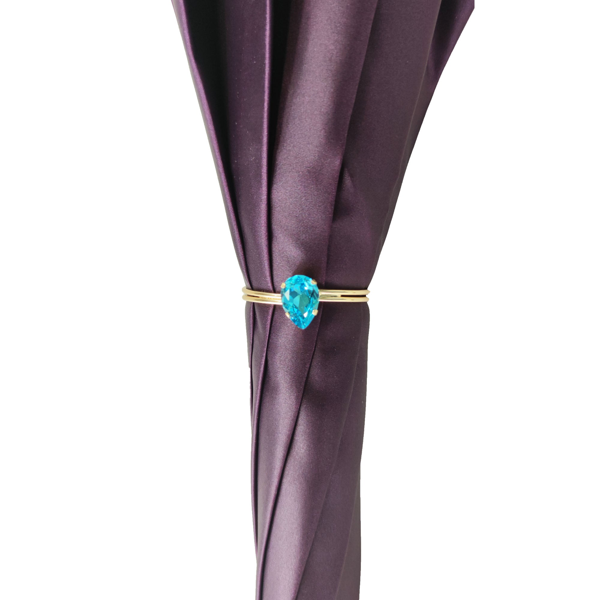 Handcrafted Umbrella – Luxury Rain Umbrella with Amethyst Crystal & 24K Gold Handle
