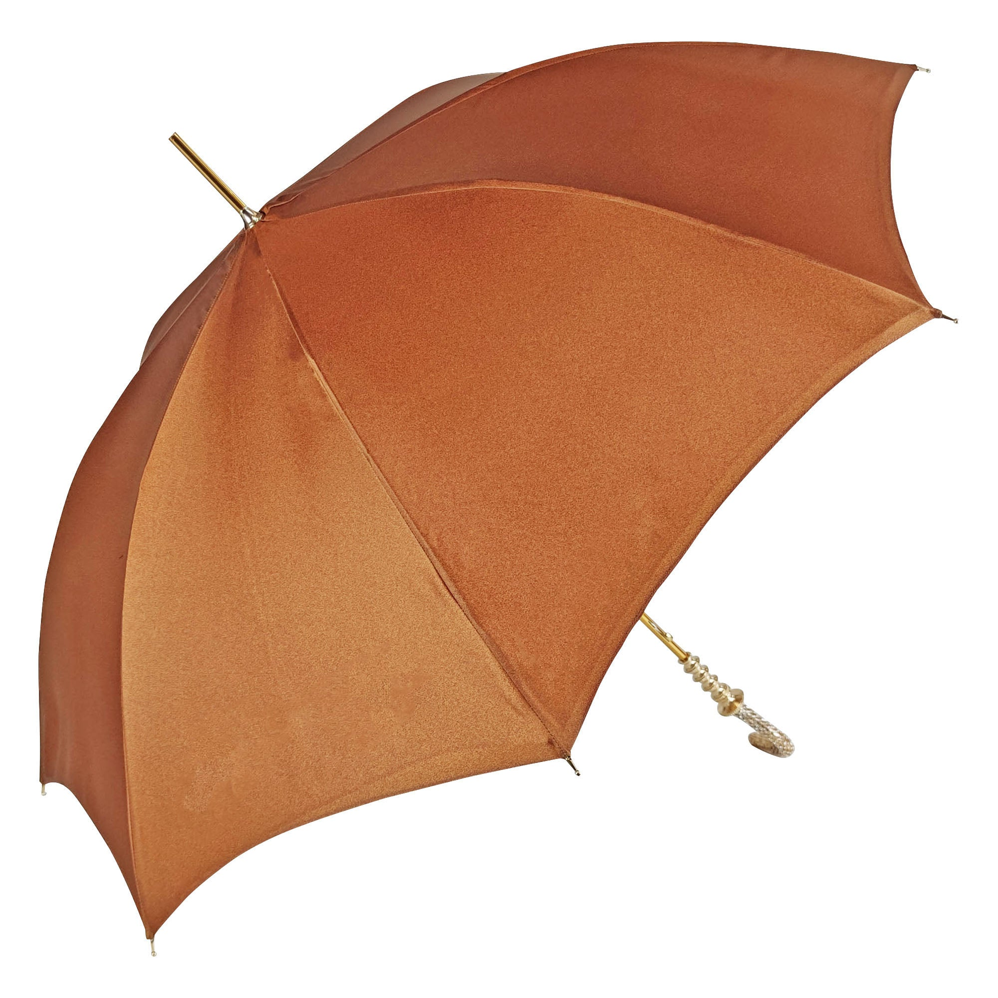 Handmade Luxury Umbrella – Classic Fancy Women's Rain Umbrella with Gold Plated Handle
