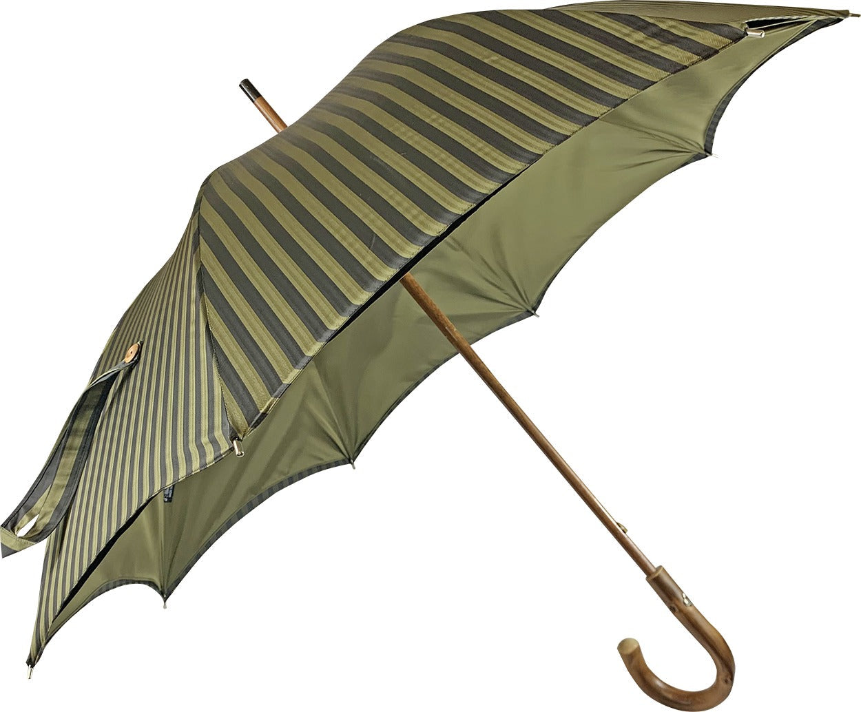 Classic Green Umbrella – Men's Rain Umbrella with Handcrafted Chestnut Handle & Double Cloth Canopy
