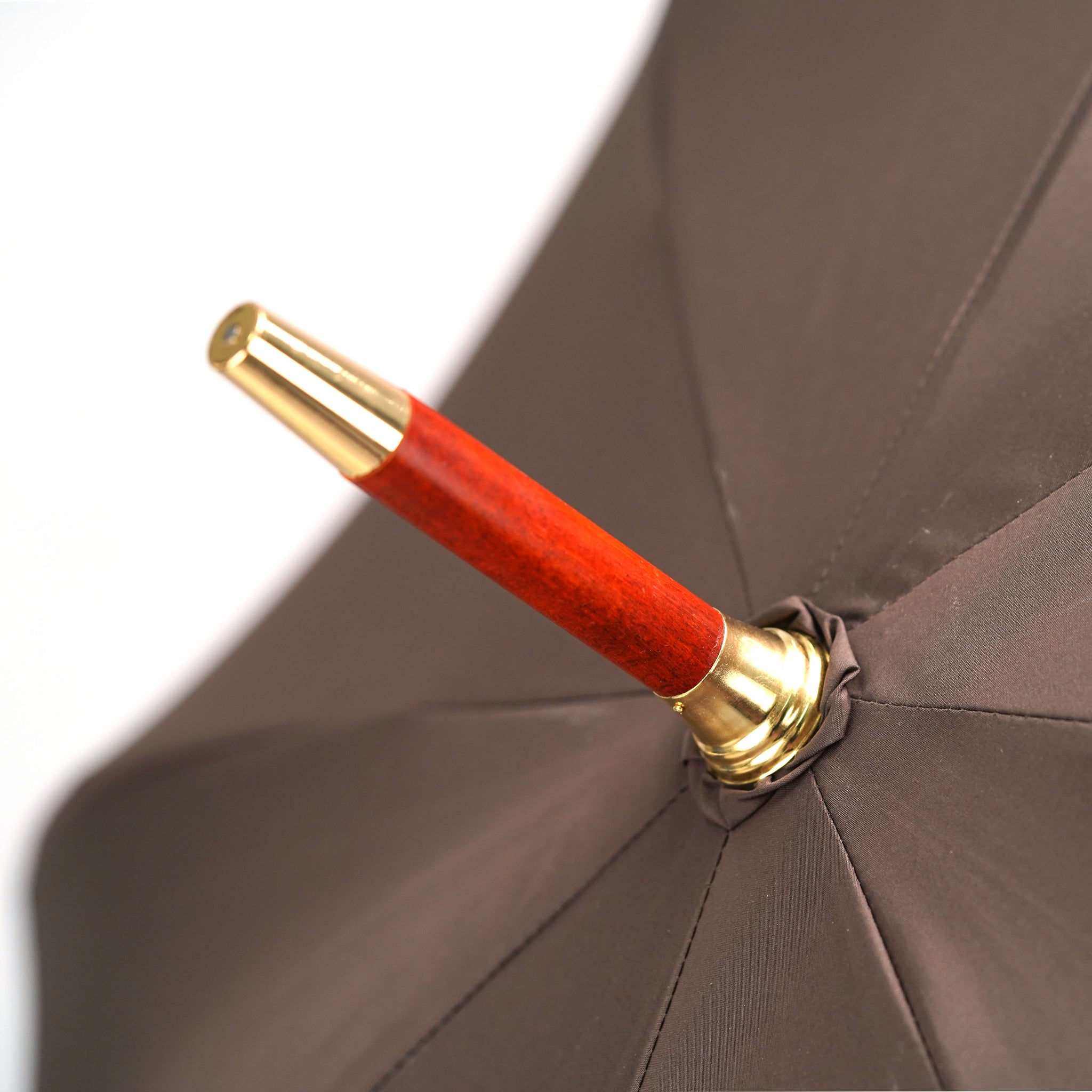 Double Canopy Umbrella – Luxury Rain Umbrella with 24K Gold Handle & Jacquard Fabric