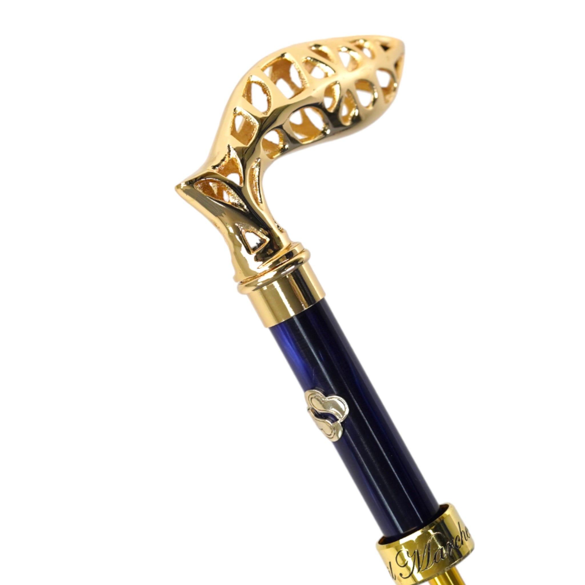 Men's Luxury Umbrella – Handmade Italian Rain Umbrella with Gold Plated Handle