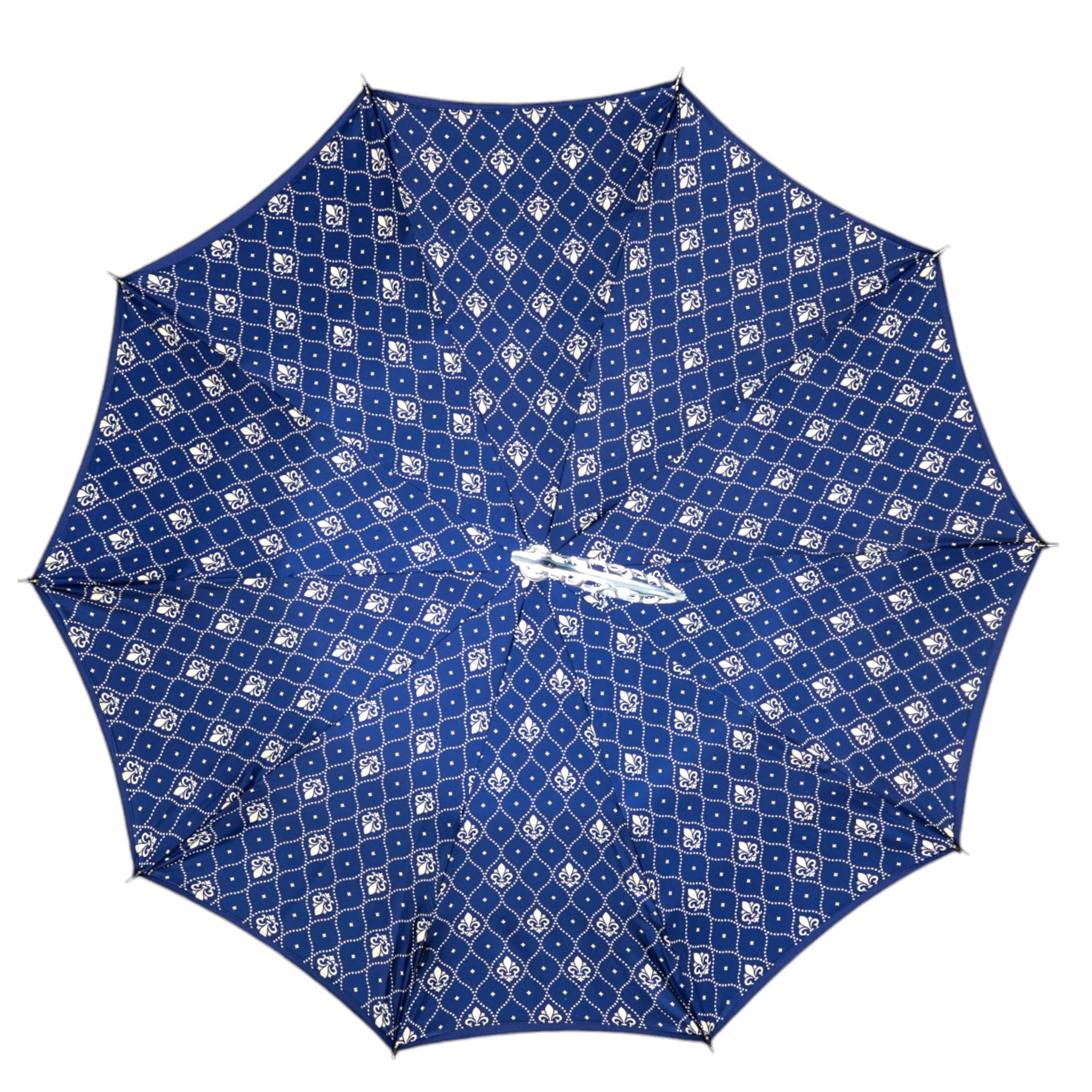 Men's Designer Umbrella – Premium Satin Canopy, Silver Plated Handle, Automatic Open