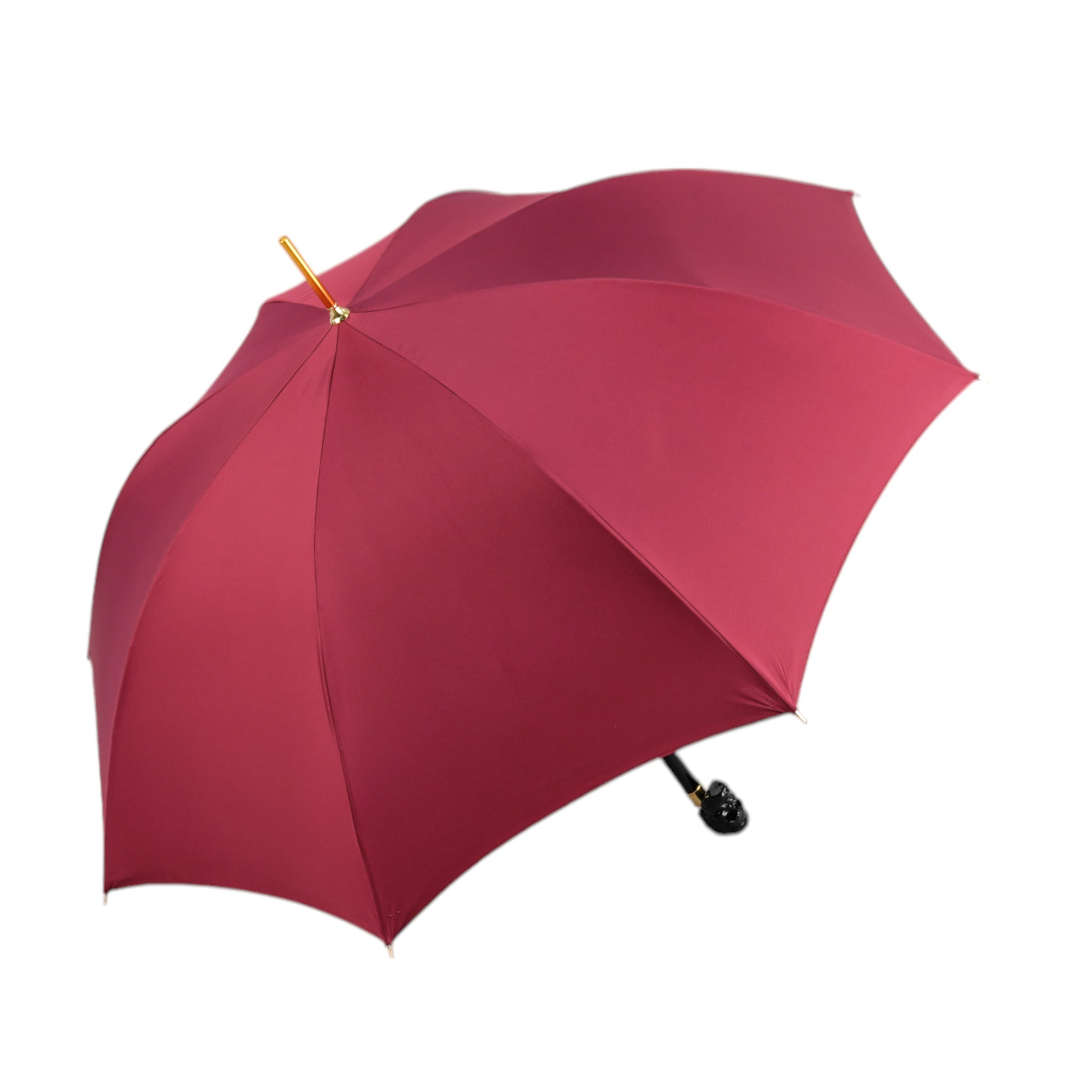 Men's Burgundy Umbrella – Handmade Skull Handle, Automatic Opening, Luxury Design