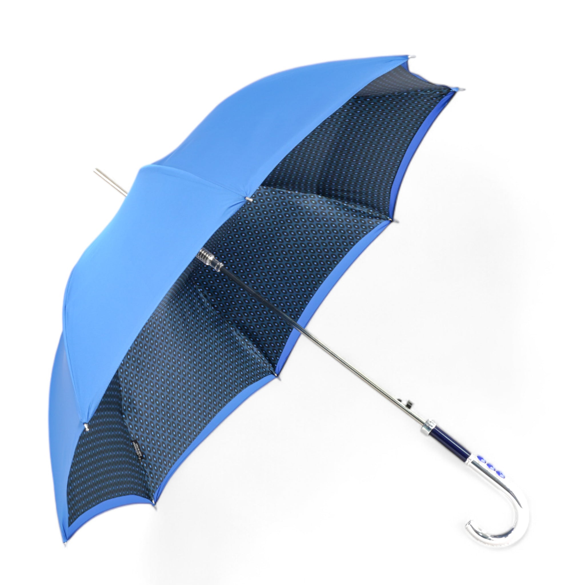 Royal Blue Men’s Umbrella – Luxury Automatic Open Umbrella with Sapphire Crystal Handle