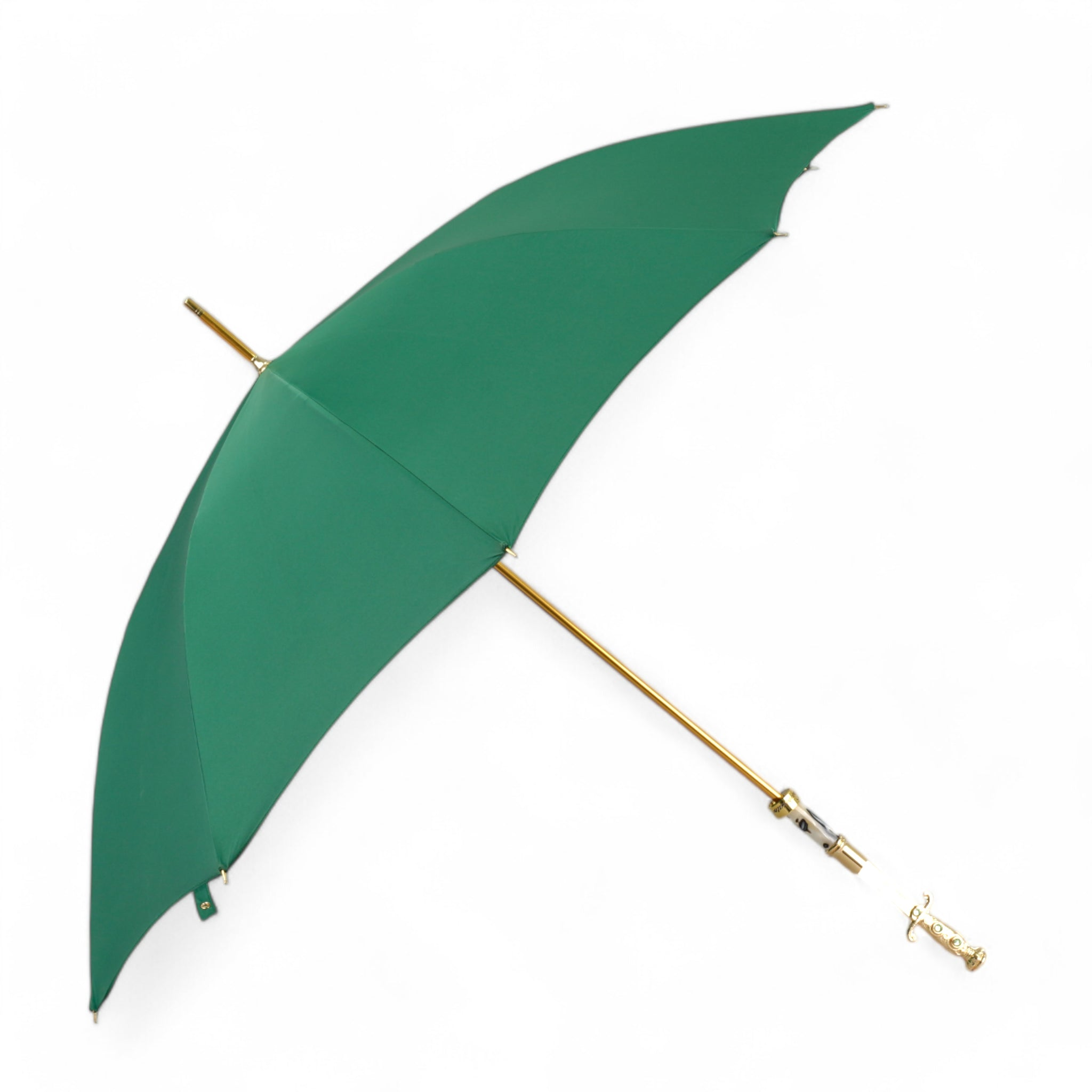 Men's Green Umbrella – Luxury Automatic Rain Umbrella with 24K Gold Sword Handle