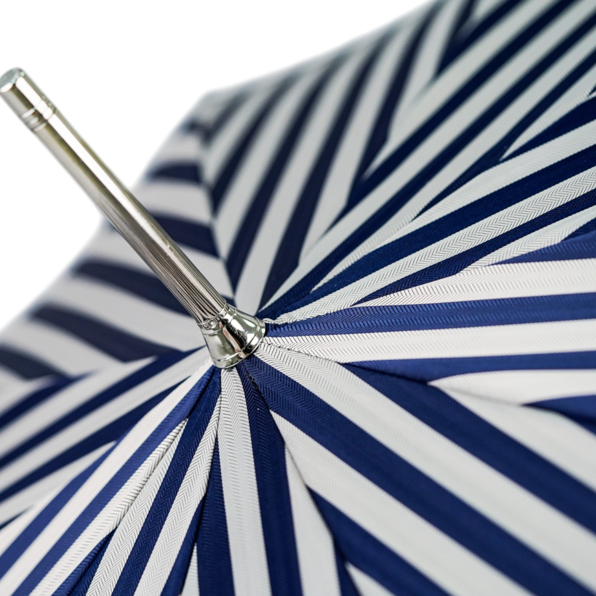 Luxury Striped Umbrella – Men's Rain Umbrella with Silverplated Handle & Crystal Accents