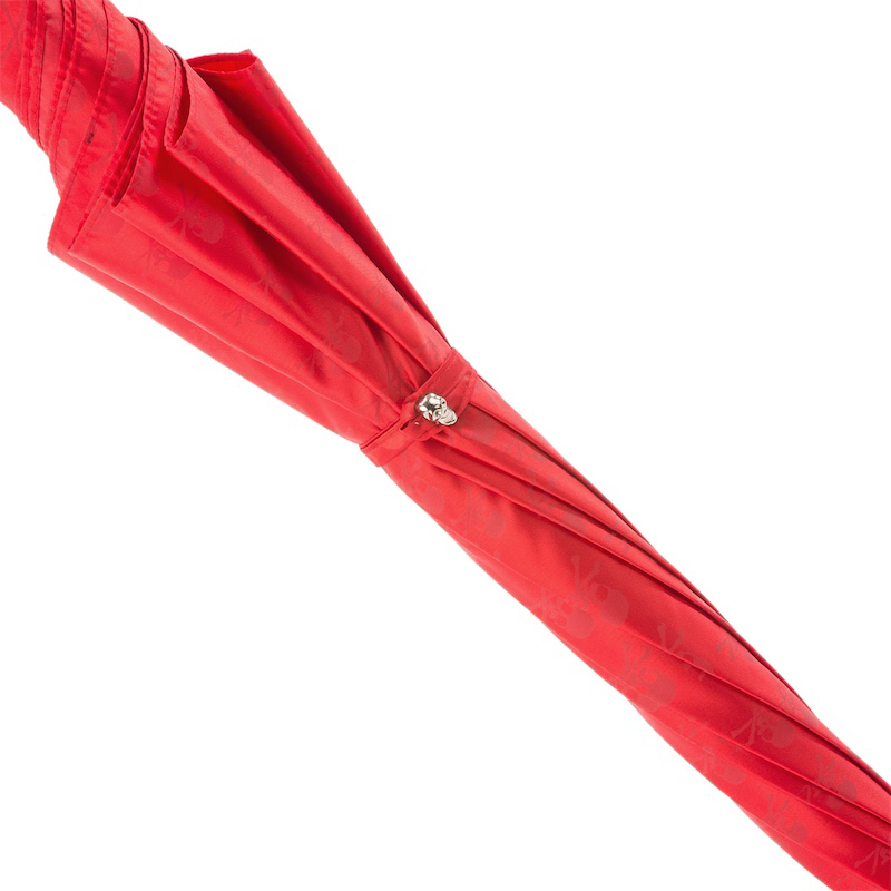 Red Skull Umbrella – Automatic Easy Open Rain Umbrella with Studded Design & Black Handle