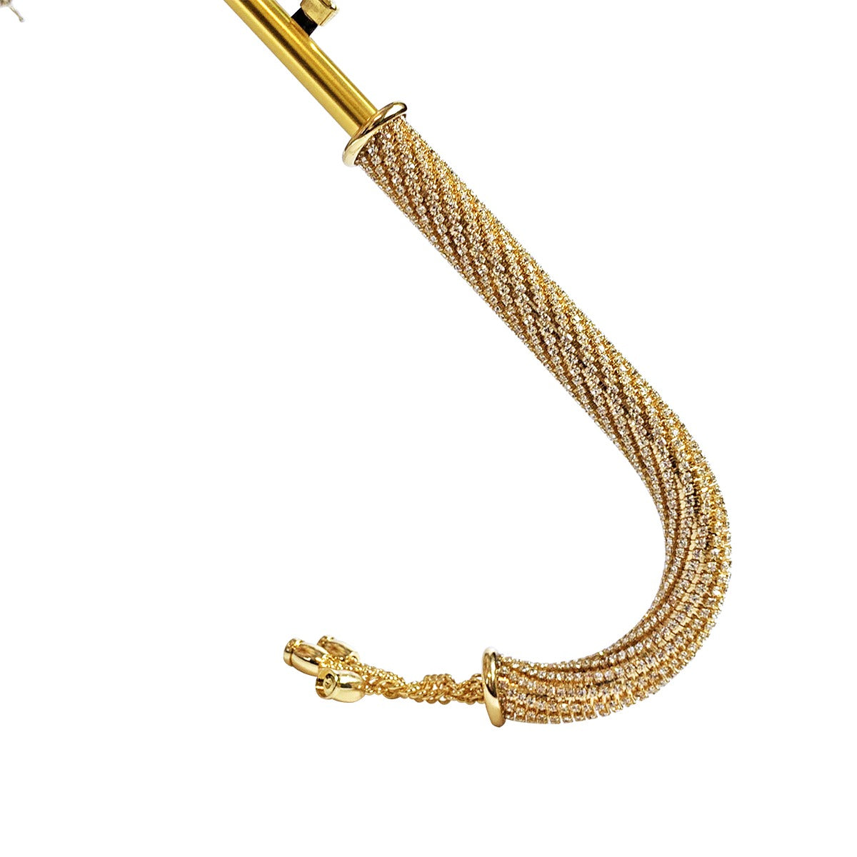 Luxury golden ladies' umbrella by Ilmarchesato featuring an ornamental Arabic design against a clear background.