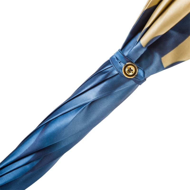 Blue Dahlia Umbrella – Handmade Italian Rain Umbrella With Polyester Canopy & Acetate Handle