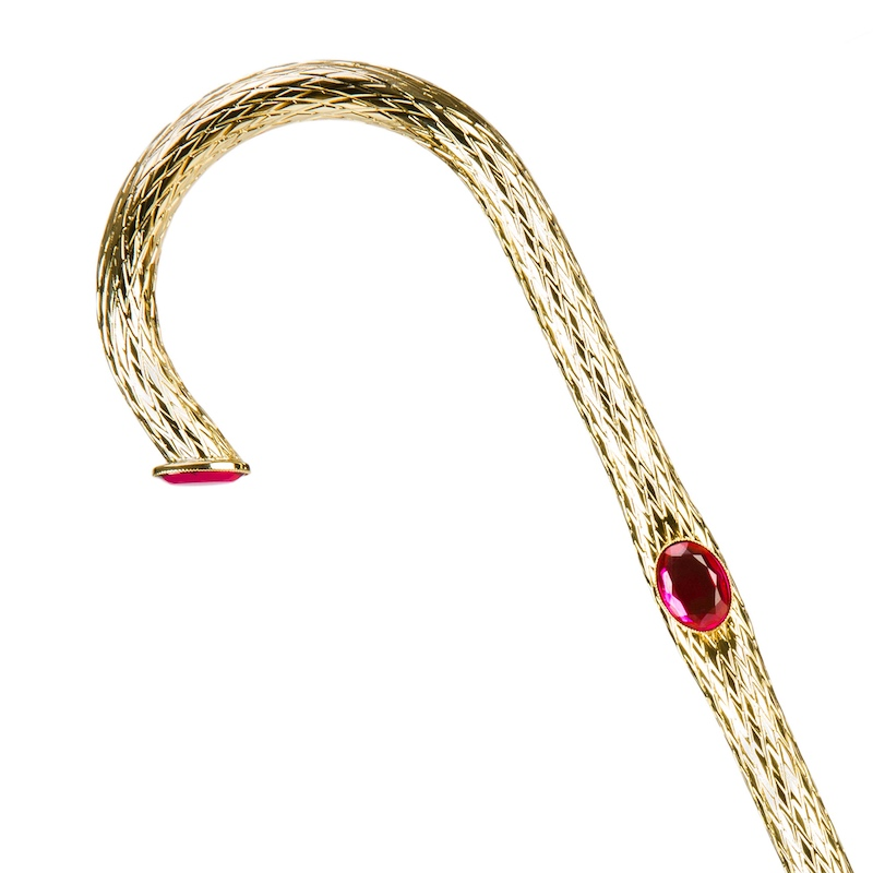 Fuchsia Dahlia Umbrella – Handmade Italian Rain Umbrella with Jeweled Brass Handle