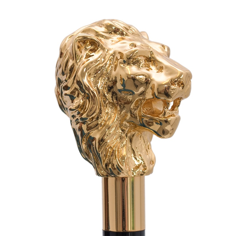Golden Lion Umbrella – Automatic Opening, Handmade Italian Luxury Rain Accessory