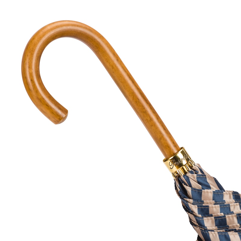 Striped Umbrella – Handmade Italian Rain Umbrella with Malacca Wood Handle