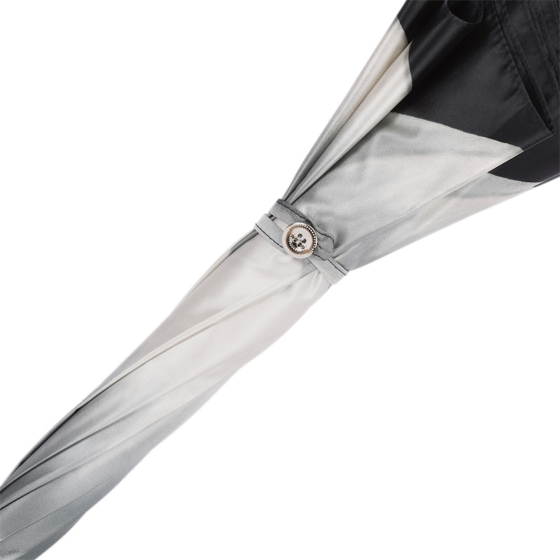Silver Sunflower Umbrella – Automatic, Handmade Italian Polyester Canopy with Acetate Handle