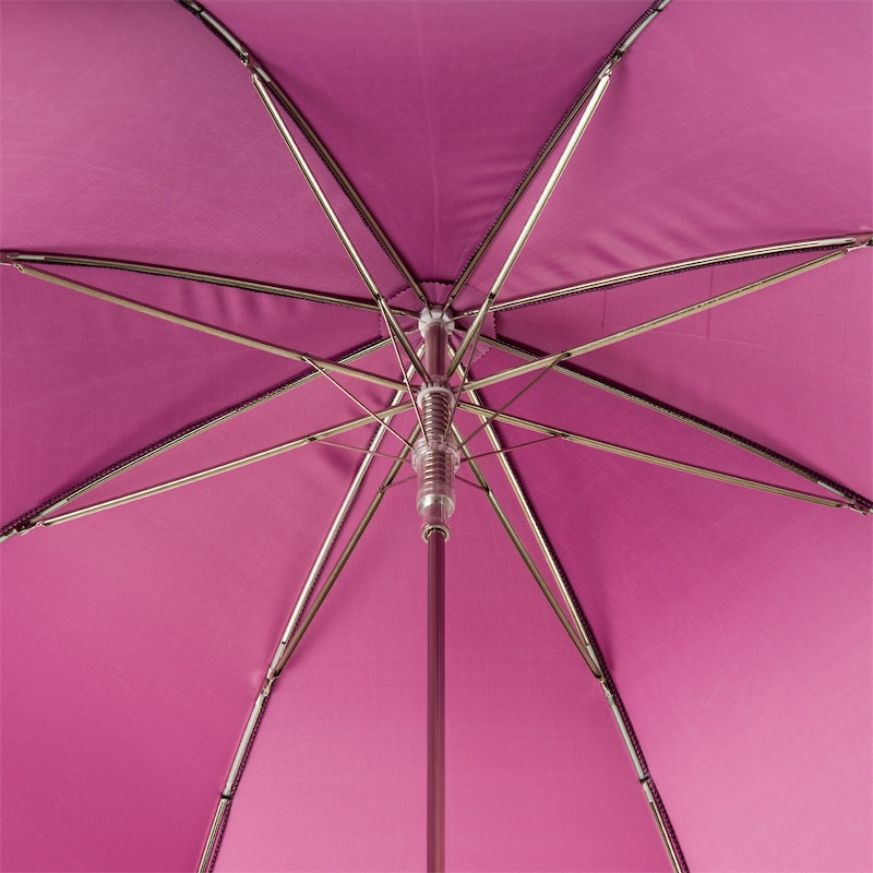 Fuchsia Woman Umbrella - Automatic Luxury Crystal Handle Rain Accessory