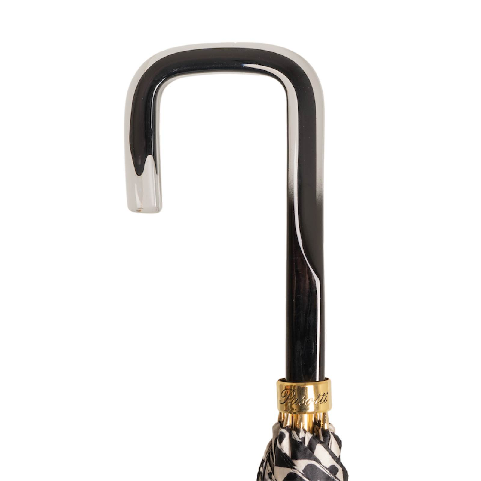 Pasotti acetate handle rain umbrella with automatic opening and handmade Italian mosaic design, stylish and durable outdoor accessory.