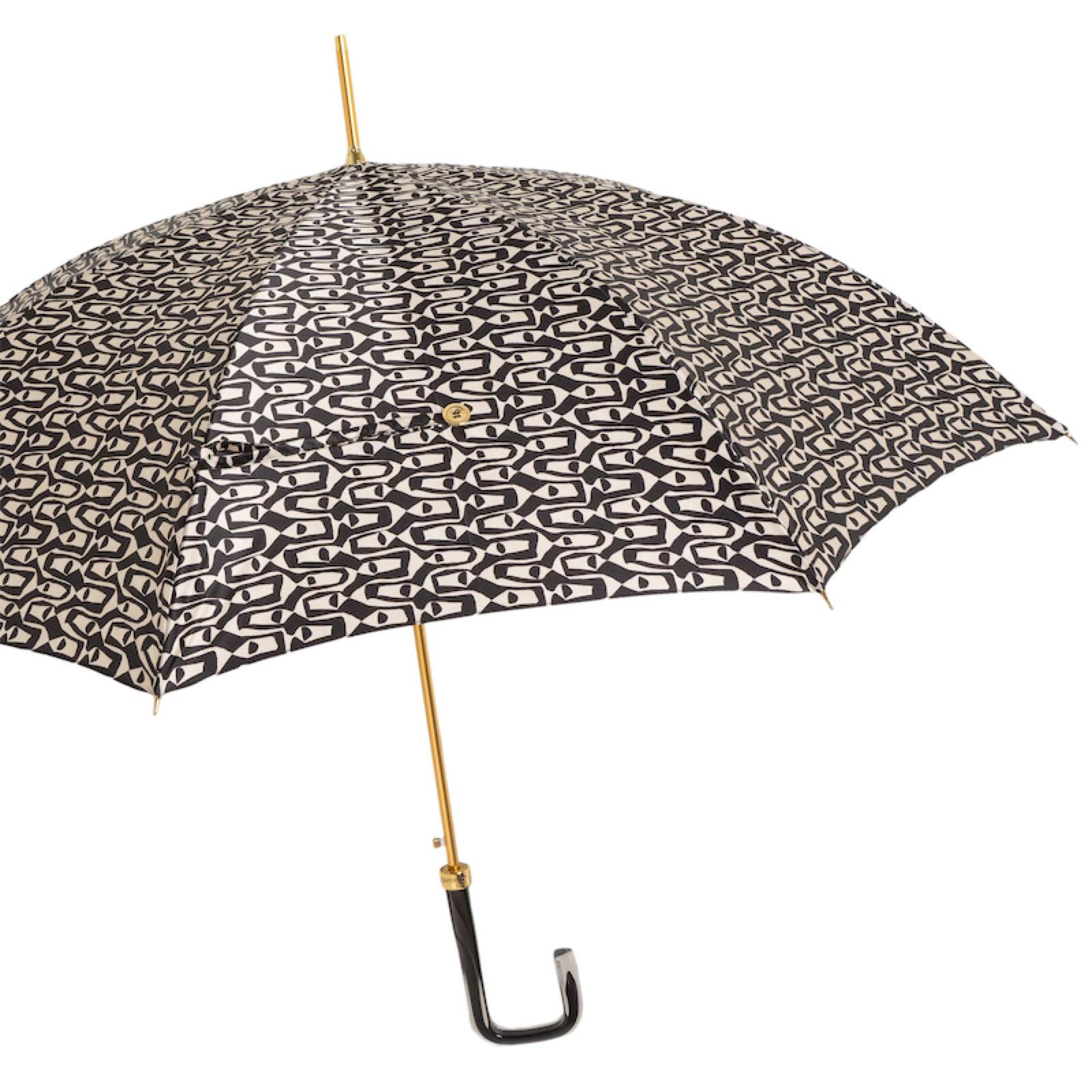 Pasotti handmade Italian mosaic design rain umbrella with acetate handle, automatic opening, stylish and durable waterproof umbrella