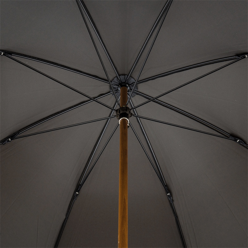 Black Bamboo Umbrella – Handmade Italian Rain Umbrella with Natural Bamboo Handle