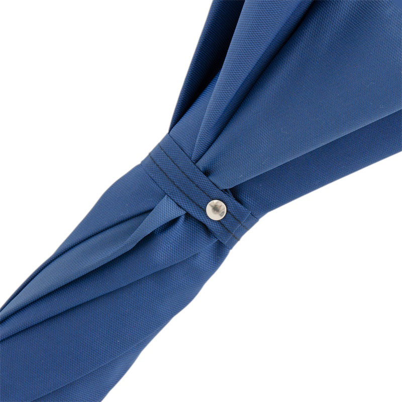 Chestnut Wooden Umbrella – Handmade Italian Solid Stick Blue Rain Protection