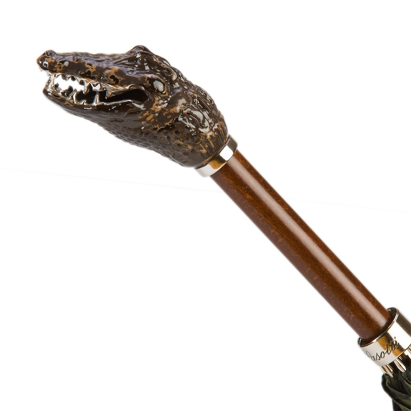 Camouflage Umbrella – Automatic Italian Handmade Umbrella with Crocodile Handle