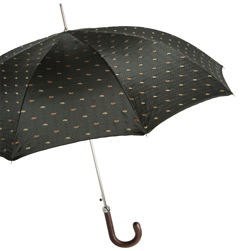 Italian Leather Umbrella – Handmade Luxury Rain Gear with Genuine Leather Handle