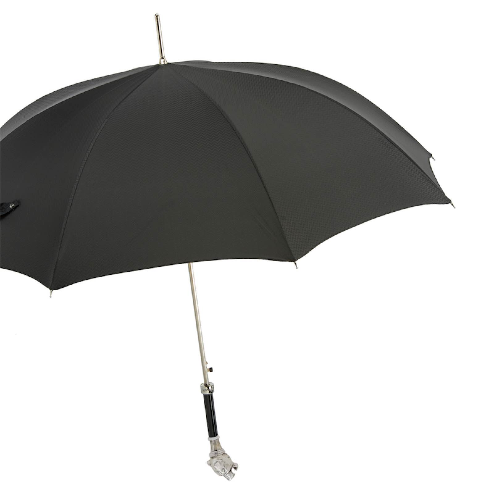 Vintage Panther Umbrella – Handmade Italian Brass Handle, Automatic Opening