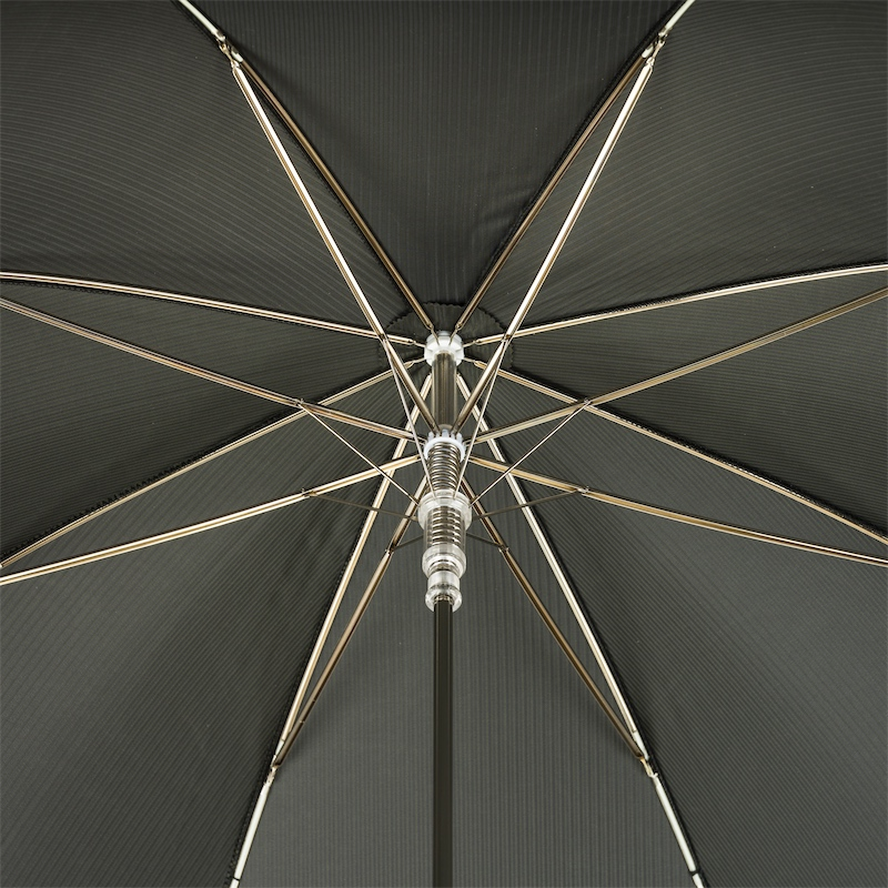 Green Luxury Umbrella – Handmade Italian Rain Umbrella with Silver Lion Handle