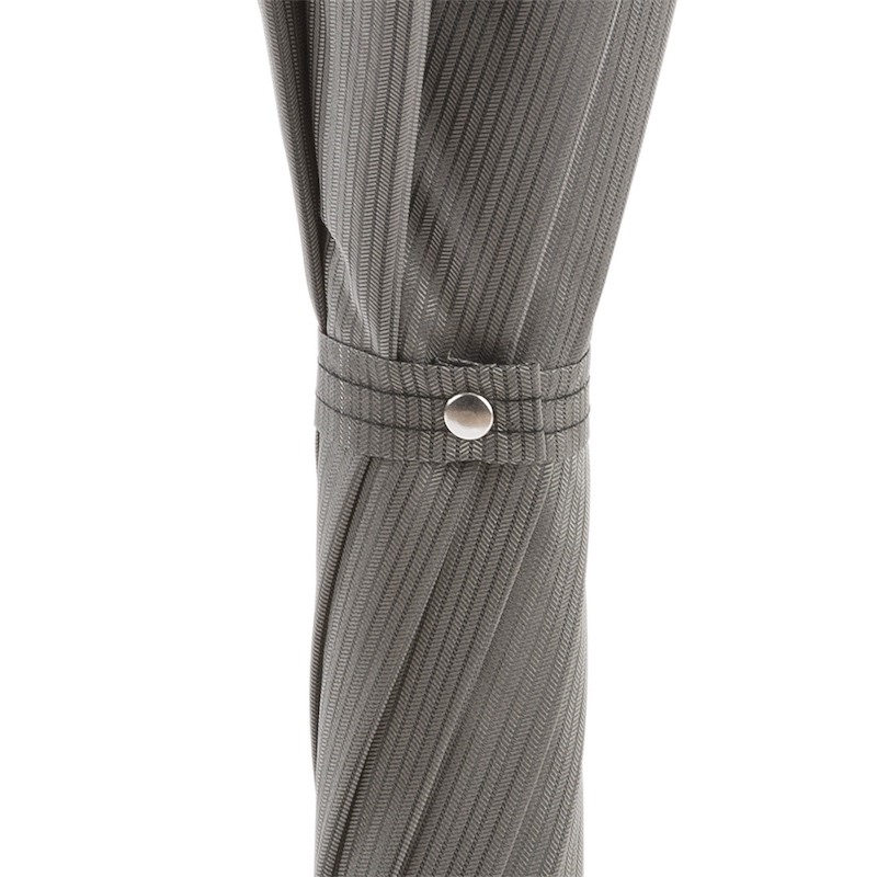 Elegant Grey Umbrella – Handmade Italian Leather Handle | Automatic Opening, Durable Polyester Canopy