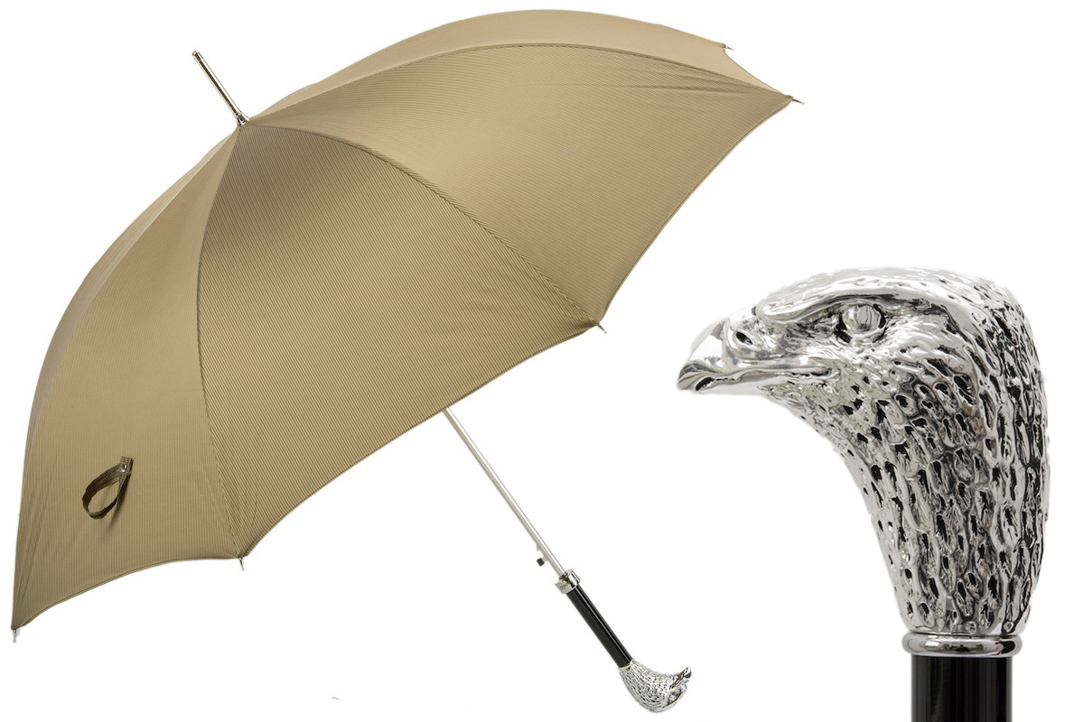 Silver Eagle Umbrella – Handmade Italian Automatic Rain Protection Canopy