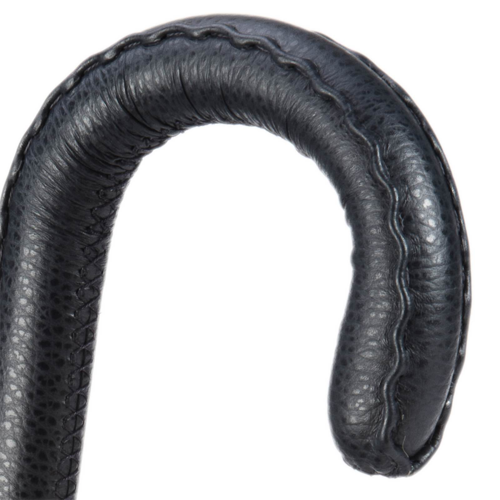 Gentleman Striped Umbrella – Handmade Italian Leather Handle Rain Protection