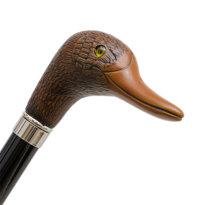 Striped Umbrella – Italian Handmade Duck Handle | Automatic Opening, Water-Repellent Canopy