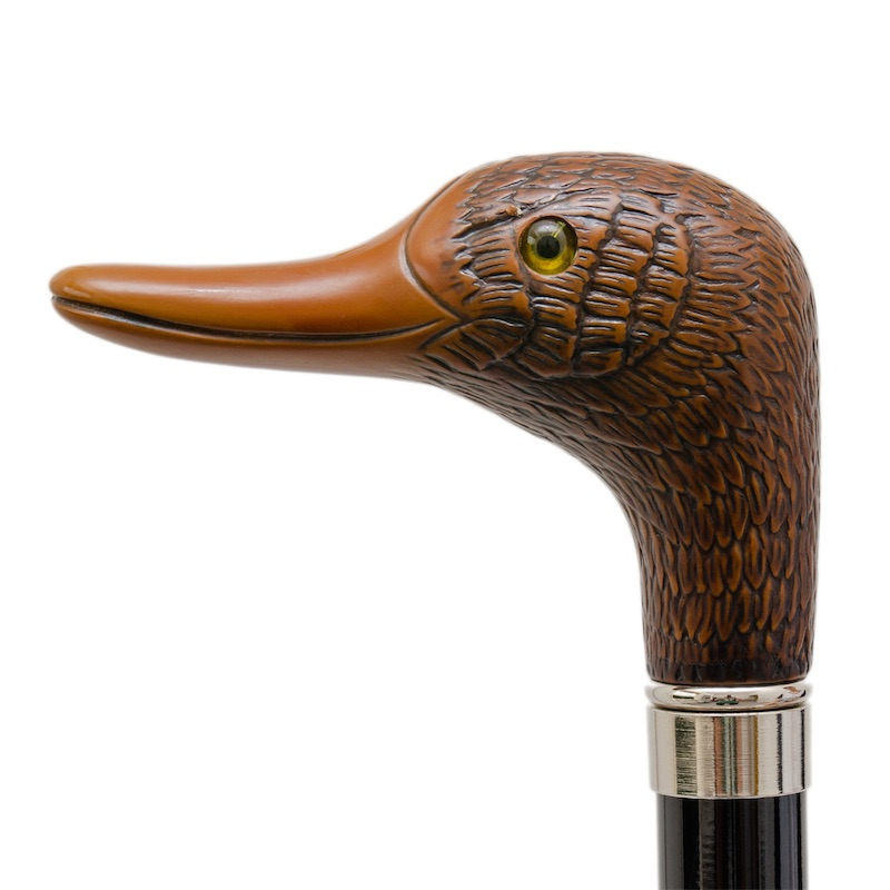 Striped Umbrella – Italian Handmade Duck Handle | Automatic Opening, Water-Repellent Canopy