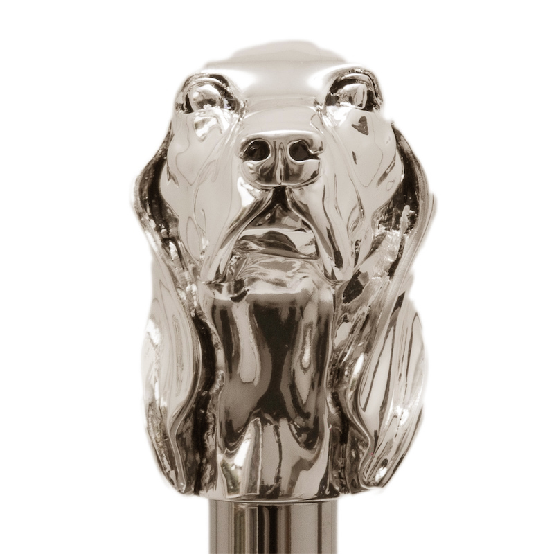 Luxury Dog Umbrella – Handmade Italian Umbrella with Silver Dog Handle & Automatic Opening