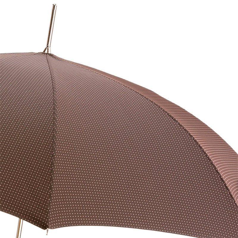 Gentleman Umbrella – Brown Leather Handle, Handmade Italian Rain Protection
