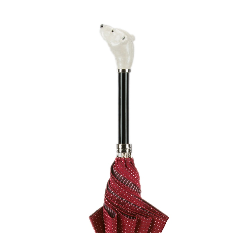 Enameled Bear Umbrella – Handmade Italian Luxury Men's Rain Umbrella with Automatic Opening