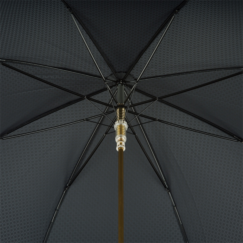 Black Umbrella – Handmade Italian Luxury Rain Umbrella with Gold Lion Handle