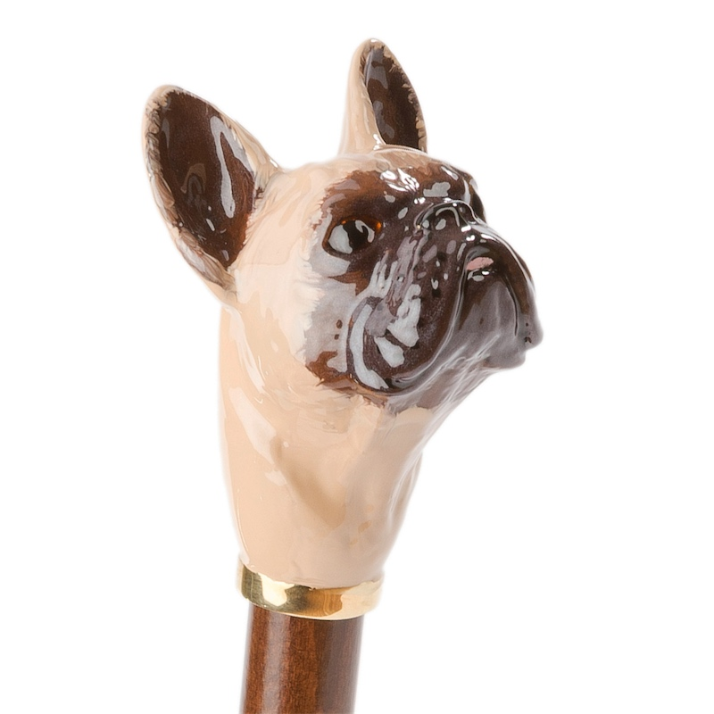 French Bulldog Umbrella – Handmade Italian Luxury Rain Umbrella with Enameled Brass Handle
