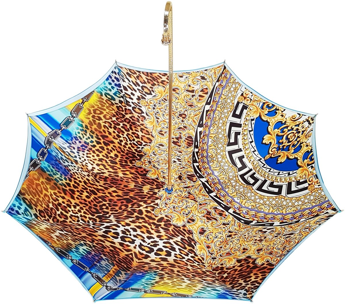 Leopardized Umbrella – Handmade Italian Double Canopy With Swarovski Handle