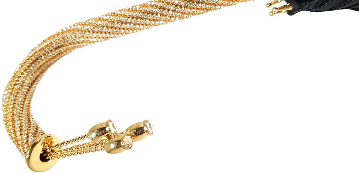 Luxury Double Canopy Umbrella – Swarovski Jeweled Handle | Italian Made Rain Accessory